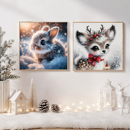 CSZPPQAF 2-Pack Diamond Painting Kits for Adults-Animals, Full Drill Round Diamond Art, Craft Art, Home Wall Decor and Gift 13.8 x 13.8 Inch