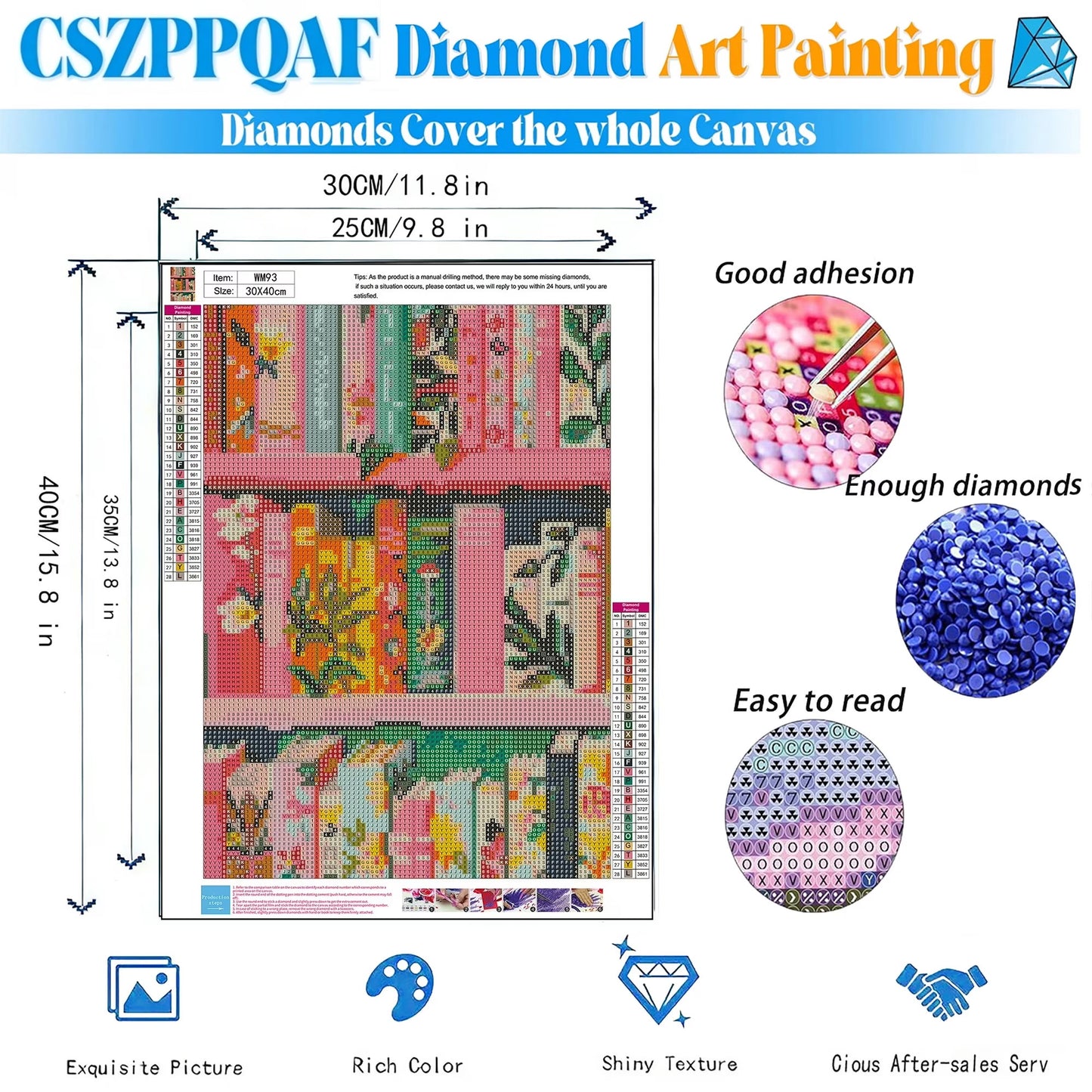 CSZPPQAF DIY Art Diamond Painting Kits.Book Art Craft Gem Painting Adult,Home Wall Decor 11.8" × 15.8"