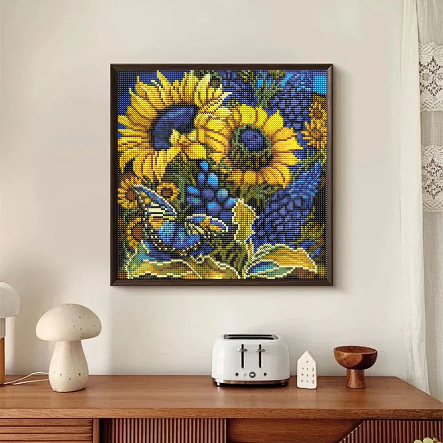 CSZPPQAF 5D Diamond Painting Kits,Full Round Drill Sunflower Diamond Art,Craft for Adults,Home Wall 13.8×13.8 inch