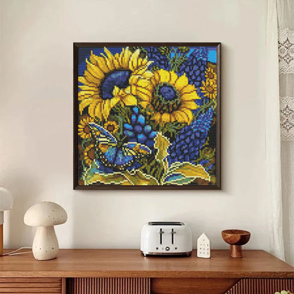 CSZPPQAF 5D Diamond Painting Kits,Full Round Drill Sunflower Diamond Art,Craft for Adults,Home Wall 13.8×13.8 inch