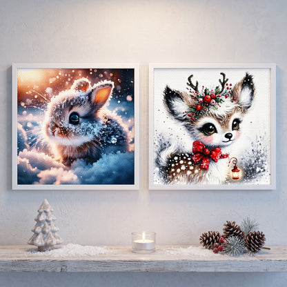 CSZPPQAF 2-Pack Diamond Painting Kits for Adults-Animals, Full Drill Round Diamond Art, Craft Art, Home Wall Decor and Gift 13.8 x 13.8 Inch