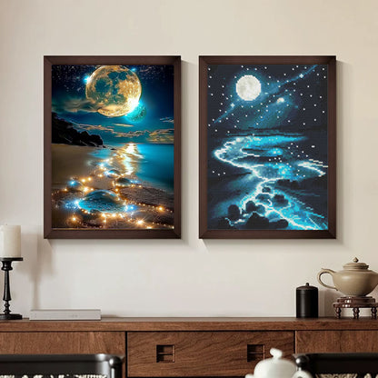 CSZPPQAF 2-Pack Diamond Painting for Adults-Starry Sky,Full Round Drill Diamond Art Kits, Relaxing Craft & Wall Decor
