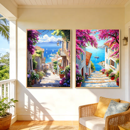 CSZPPQAF 2-Pack Diamond Art Kit,Ocean Diamond Painting Kits for Beginners,Full Round Drill,Home Wall 11.8"*15.8"