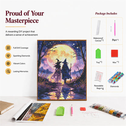 CSZPPQAF Diamond Painting for Adults-Wizard,Full Round Drill Diamond Art Kits, Relaxing Craft & Wall Decor