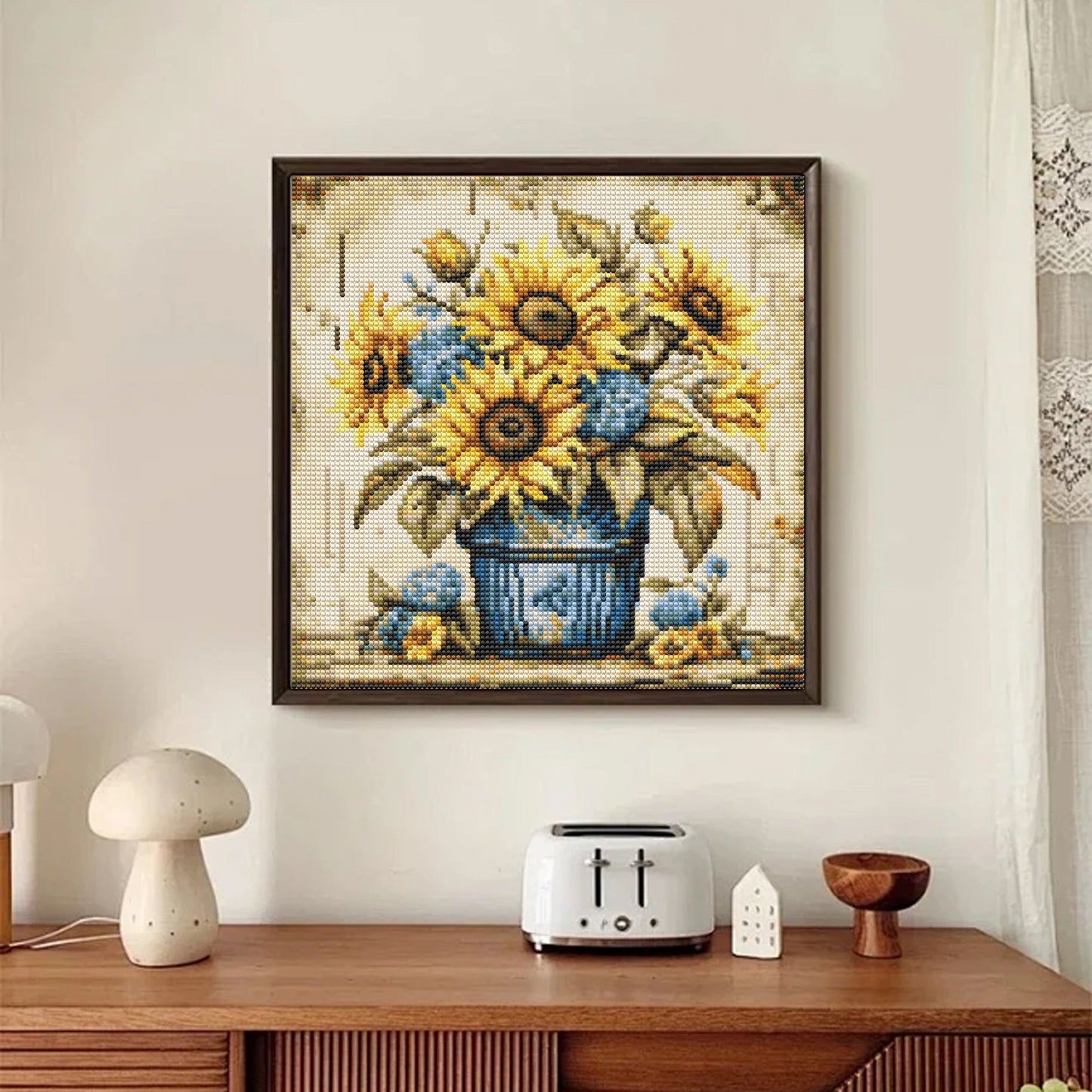 CSZPPQAF Sunflower Diamond Painting Kits,5D Full Round Drill Diamond Art,Craft for Adults,Home Wall 13.8×13.8 inch