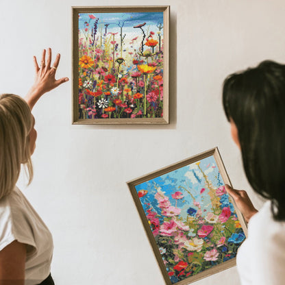 Mosaflare 4-Pack Diamond Art Painting Kits,Retro Flowers Art Craft Kits,Full Round Drill,Home Wall and Relaxing 12"×16"