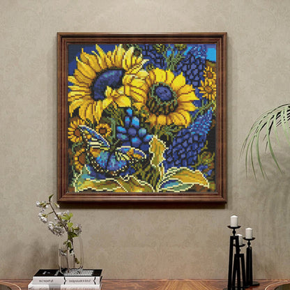 CSZPPQAF 5D Diamond Painting Kits,Full Round Drill Sunflower Diamond Art,Craft for Adults,Home Wall 13.8×13.8 inch