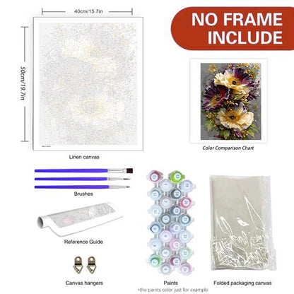 Mosaflare Flower Paint by Numbers Kit for Beginners,DIY Craft for Adults,Gift Home Wall Decor 16x20 Inch Oil Painting Kits