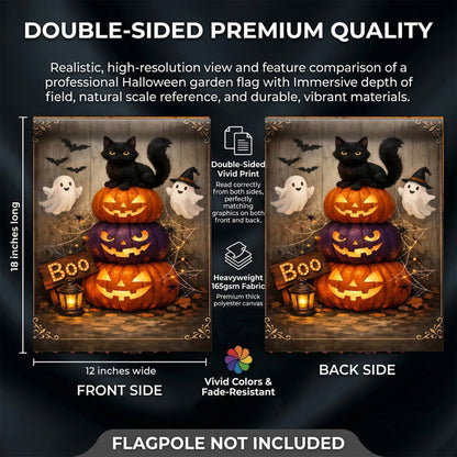 CSZPPQAF Hallween Pumpkins Flags 12x18 Double Sided,2 Pack-165 GSM Polyester Fall Yard Decoration Flags, Fade Resistant