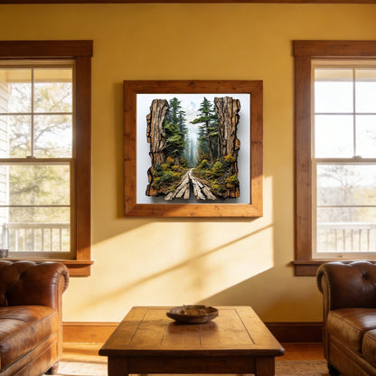 CSZPPQAF Diamond Painting Kits,Forest Art Craft,Full Round Drill Diamond Art,Home Wall Decor 13.8"×13.8"