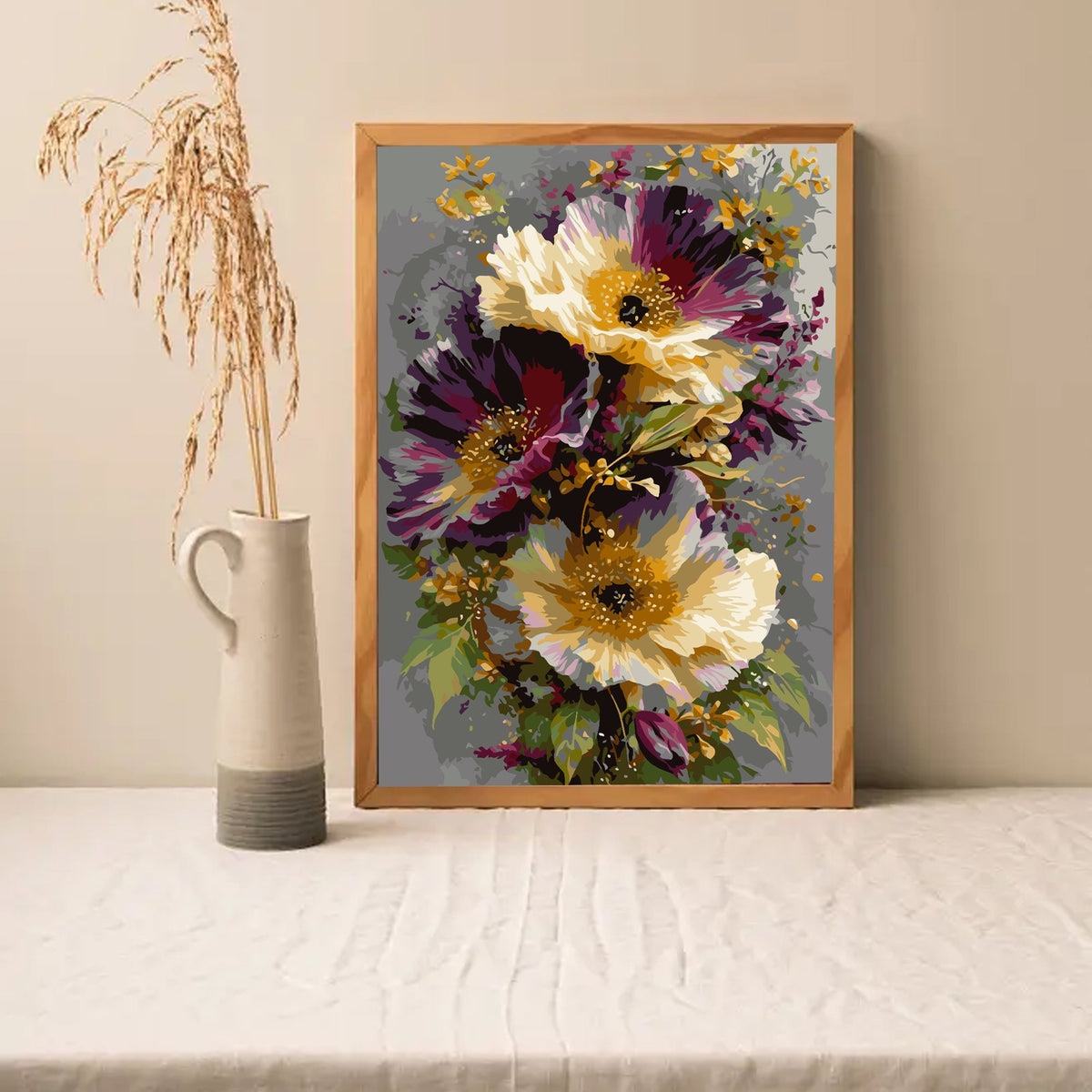 Mosaflare Flower Paint by Numbers Kit for Beginners,DIY Craft for Adults,Gift Home Wall Decor 16x20 Inch Oil Painting Kits