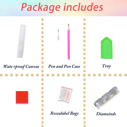 Mosaflare Pearl Diamond Painting Kit for Adults,DIY Diamond Art,12×16 inch HD Canvas,Owl Home Decoration