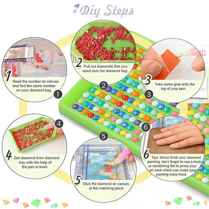 Mosaflare 4-Pack Diamond Art Painting Kits,Retro Flowers Art Craft Kits,Full Round Drill,Home Wall and Relaxing 12"×16"