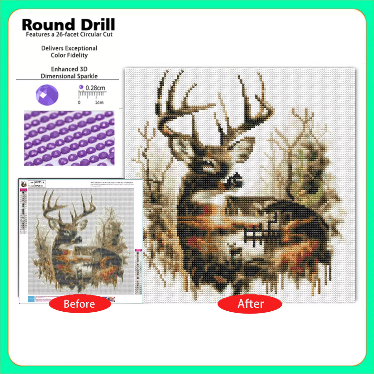 CSZPPQAF Diamond Painting Kits for Adults Unisex,13.8×13.8 in Moose Lodge 5D DIY Diamond Art Kit for Home Wall Decor