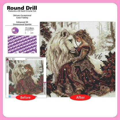 CSZPPQAF Diamond Painting for Adults-Lion,Full Round Drill Diamond Art Kits, Relaxing Craft & Wall Decor
