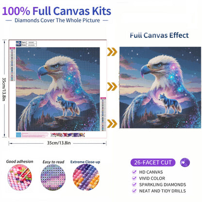 Mosaflare Diamond Art Painting Kits-Eagles,Art Craft Kits,Full Round Drill,Home Wall and Relaxing 14×14 inch