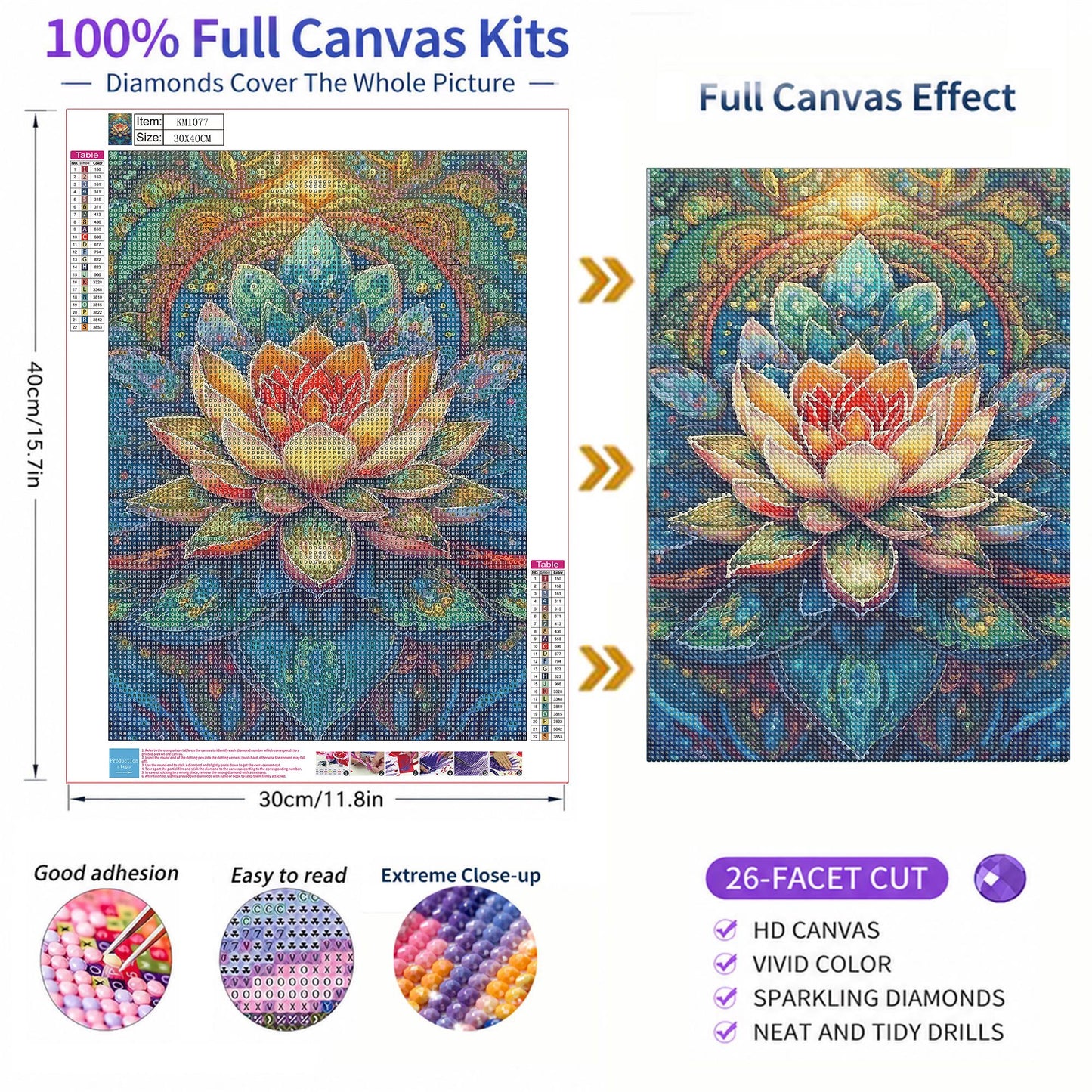Mosaflare Diamond Art Painting Kits-Flower,Art Craft Kits,Full Round Drill,Home Wall and Relaxing 12×16 inch
