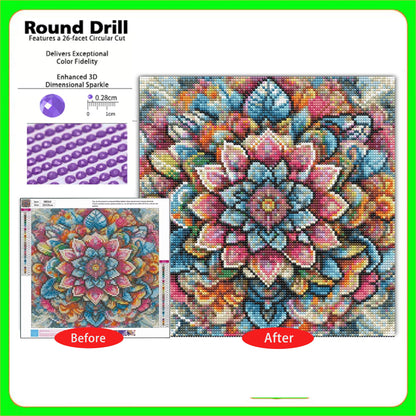 CSZPPQAF Diamond Painting Kits for Adults 13.8×13.8 in,Hundred Flowers 5D DIY Diamond Art Kit for Home Wall Decor