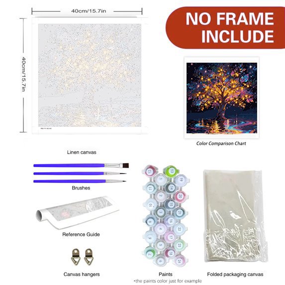 Mosaflare Paint by Numbers Kit for Beginners-Wisdom Tree,DIY Craft for Adults 16"x16" Canvas