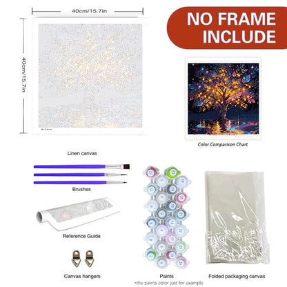 Mosaflare Paint by Numbers Kit for Beginners-Wisdom Tree,DIY Craft for Adults 16"x16" Canvas
