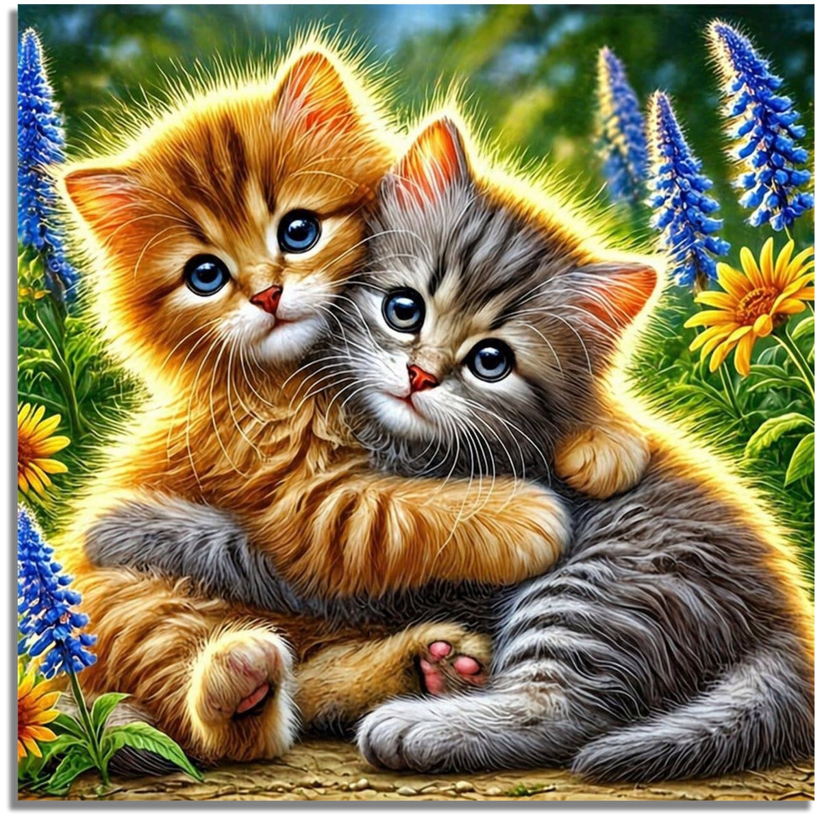 Mosaflare Diamond Painting Kit,Cat Diamond Art,DIY Full Drill,Stress Relief Craft Art and Home Decor 14"×14"