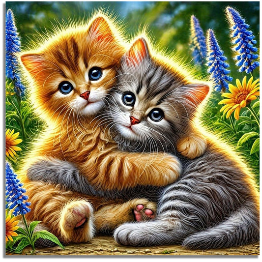 Mosaflare Diamond Painting Kit,Cat Diamond Art,DIY Full Drill,Stress Relief Craft Art and Home Decor 14"×14"