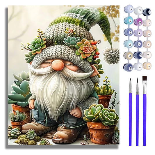 Mosaflare Paint by Numbers Kits for Adults,DIY Gnome Art Craft Oil Painting Set,Home Wall Decor 16"×20"