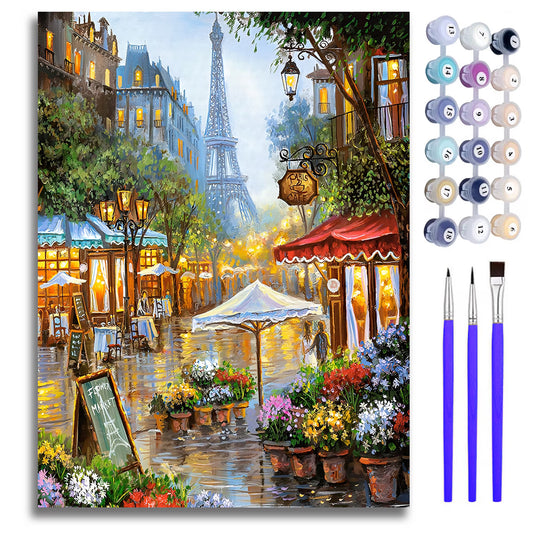 Mosaflare Paint by Numbers Kit for Beginners-British Style,DIY Craft for Adults 16"x20" Canvas