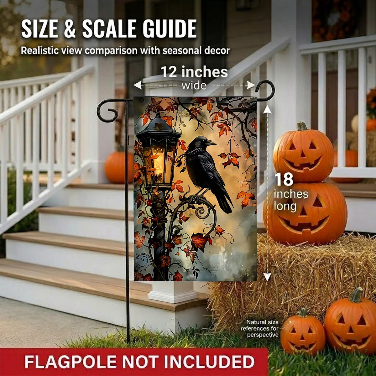 CSZPPQAF Autumn Garden Flags 12x18 Double Sided-Streetlight,2 Pack-165 GSM Polyester Fall Yard Decoration Flags, Fade Resistant