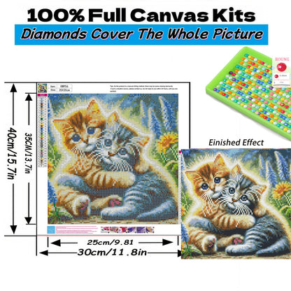 Mosaflare Diamond Painting Kit,Cat Diamond Art,DIY Full Drill,Stress Relief Craft Art and Home Decor 14"×14"