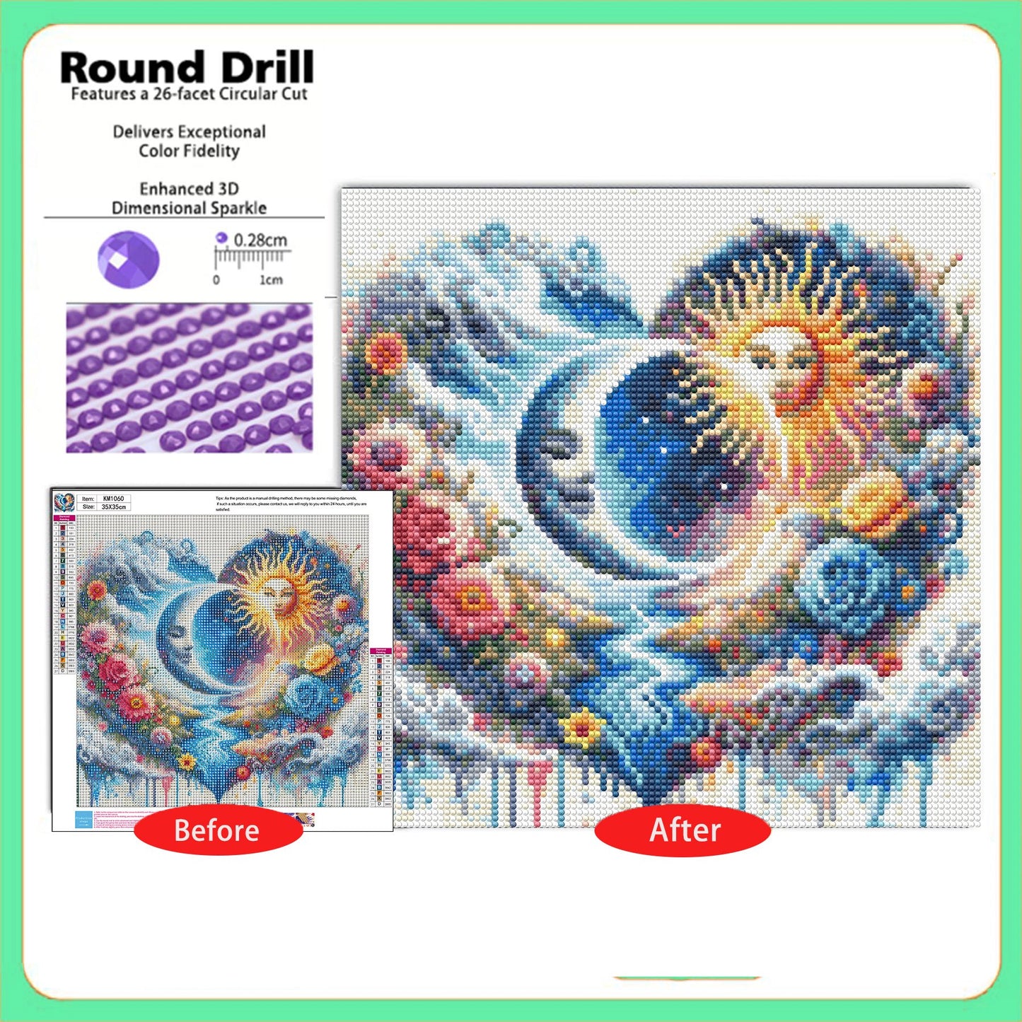 CSZPPQAF Diamond Painting for Adults-Abstract,Full Round Drill Diamond Art Kits, Relaxing Craft & Wall Decor