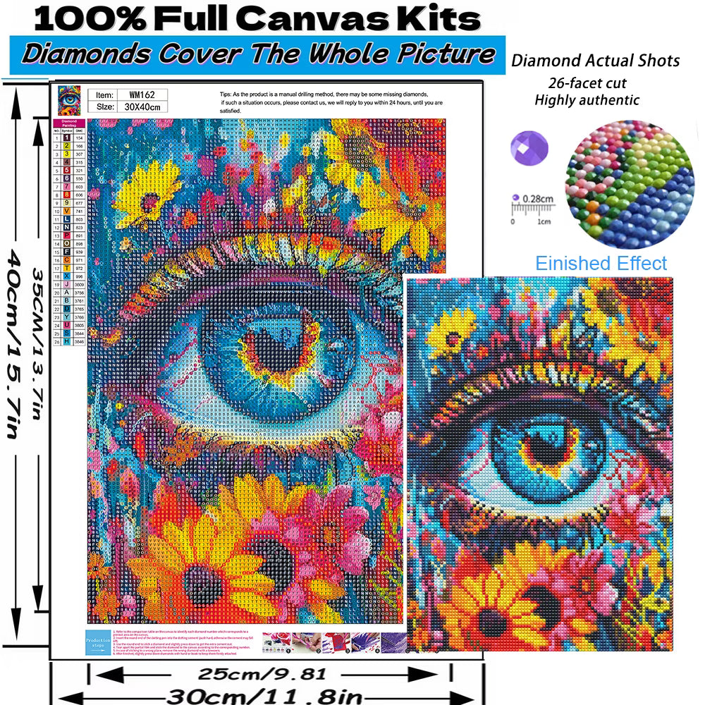 Mosaflare Eye Diamond Art Painting Kits,Art Craft Kits,Full Round Drill,Home Wall and Relaxing 12"×16"