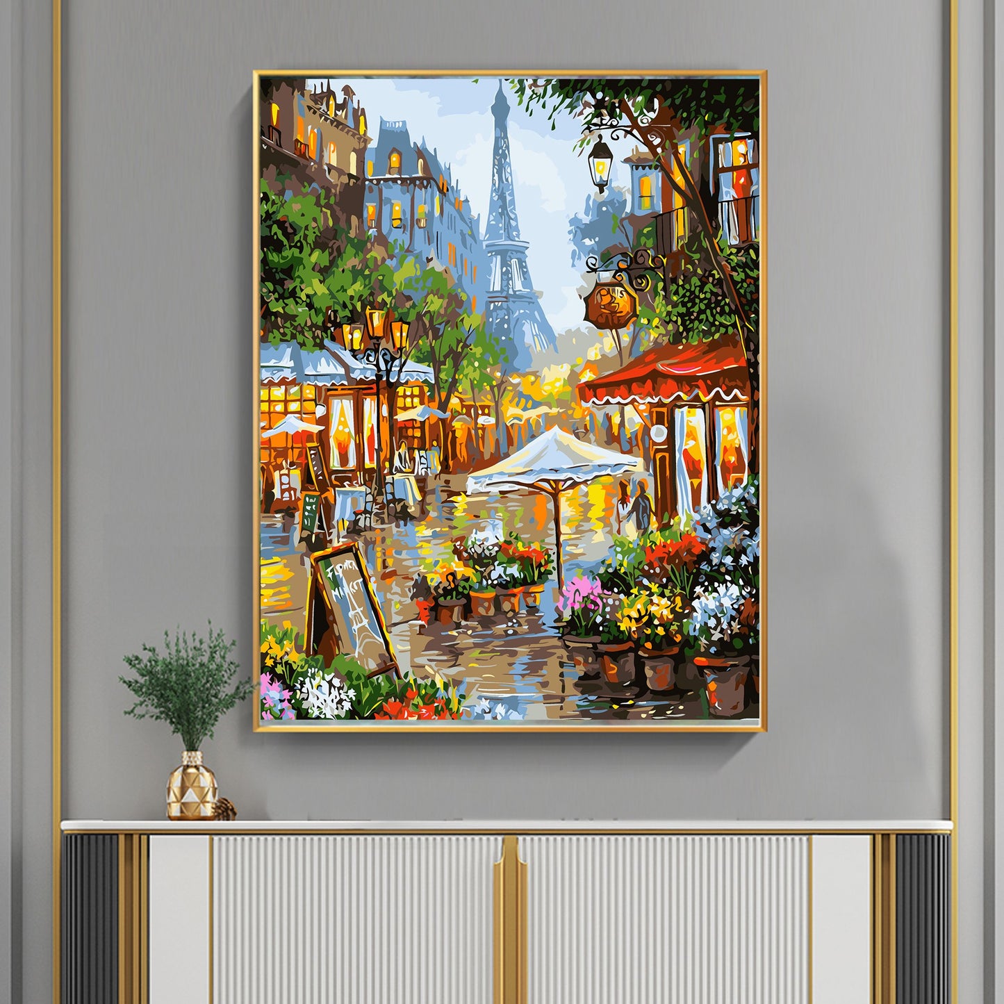 Mosaflare Paint by Numbers Kit for Beginners-British Style,DIY Craft for Adults 16"x20" Canvas