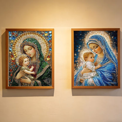 CSZPPQAF 2-Pack Madonna and Child Diamond Painting Kits for Adults - Full Round Drill, Textured Diamond Art for Home Wall Decor