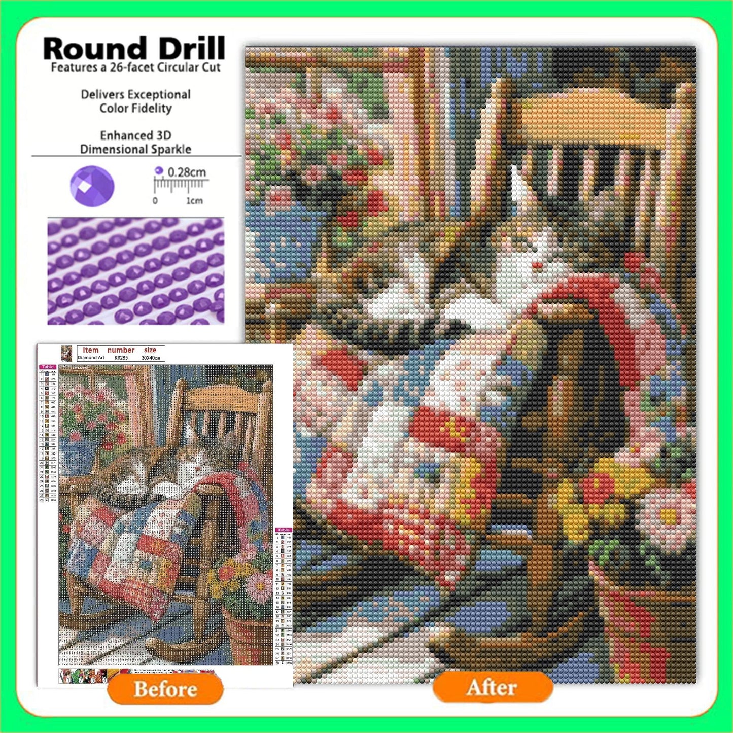 CSZPPQAF 5D DIY Diamond Art Kits for Adults Beginners,Sleeping Cat Painting Diamond Dots Art,Home Wall Decor 11.8x15.8in.