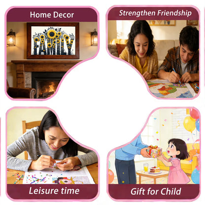 CSZPPQAF Diamond Painting Kits-Family Art Craft,Full Round Drill Diamond Art, Home Wall Decor 11.8"×15.8"