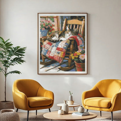 CSZPPQAF 5D DIY Diamond Art Kits for Adults Beginners,Sleeping Cat Painting Diamond Dots Art,Home Wall Decor 11.8x15.8in.