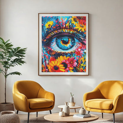 Mosaflare Eye Diamond Art Painting Kits,Art Craft Kits,Full Round Drill,Home Wall and Relaxing 12"×16"