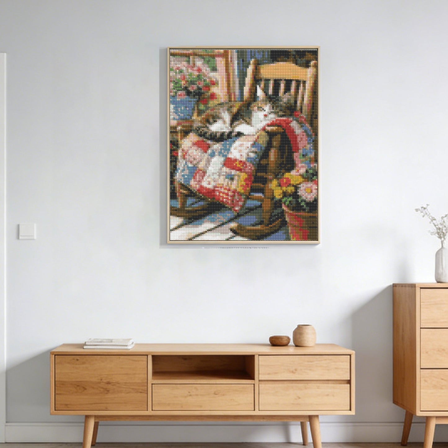 CSZPPQAF 5D DIY Diamond Art Kits for Adults Beginners,Sleeping Cat Painting Diamond Dots Art,Home Wall Decor 11.8x15.8in.