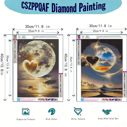 CSZPPQAF Moon Diamond Painting Kits,2-Pack Full Round Dril Diamond Art,11.8"×15.8",Relaxing Craft