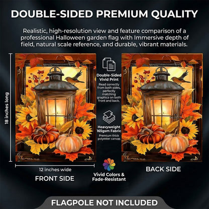 CSZPPQAF Autumn Garden Flags 12x18 Double Sided-Streetlight,2 Pack-165 GSM Polyester Fall Yard Decoration Flags, Fade Resistant