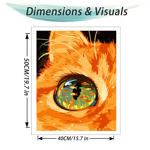 Mosaflare Paint by Numbers Kit for Beginners-Cat,DIY Craft for Adults,Gift Home Wall Decor 16x20 Inch Oil Painting Kits