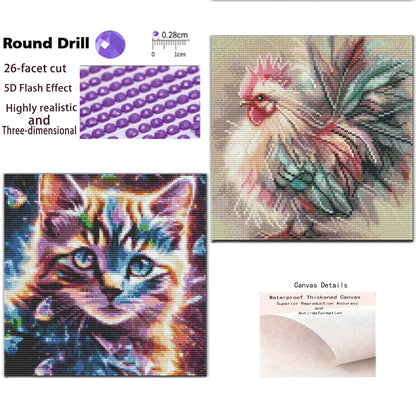 CSZPPQAF 2-Pack Animal Diamond Painting Kits for Adults - Full Round Drill, Textured Diamond Art for Home Wall Decor