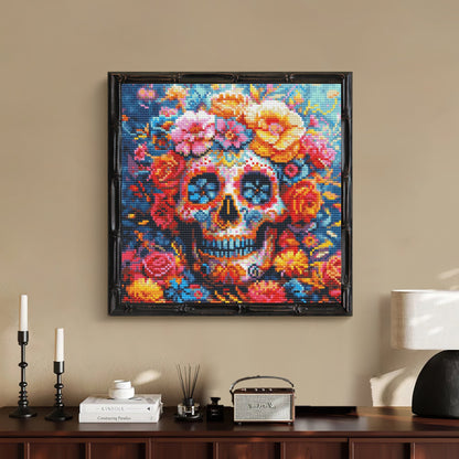 CSZPPQAF Skull Diamond Painting Kits for Adults, Full Drill Round Diamond Art Craft,13.8"×13.8"