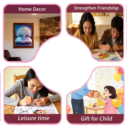 CSZPPQAF Diamond Painting Kits for Adults-Wisdom Tree,Full Round Drill Diamond Art kits, Relaxing Craft & Home Wall Decor