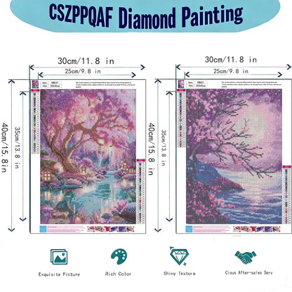 CSZPPQAF 2-Pack Tree Diamond Painting Kits for Adults - Full Round Drill, Textured Diamond Art for Home Wall Decor