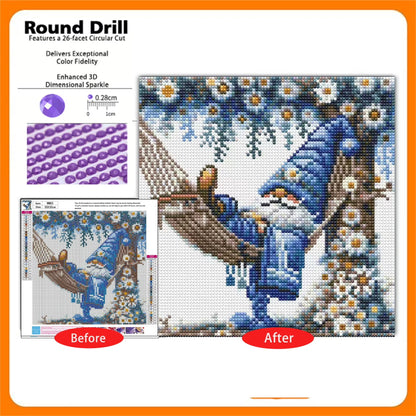 CSZPPQAF Gnome Diamond Art Kits for Beginners,Diamond Painting kits for Adults,Home Wall Decor 11.8x11.8in.