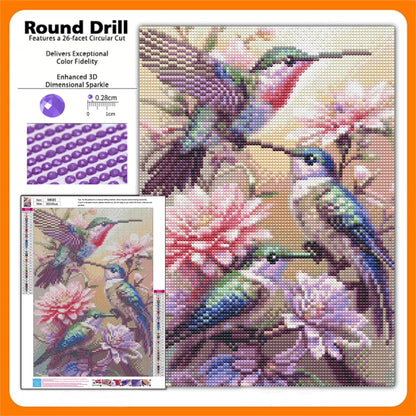 CSZPPQAF 5D Diamond Art for Adults Beginners-Hummingbird,Full Round Drill Diamond Painting Kits, Relaxing Craft & Wall Decor