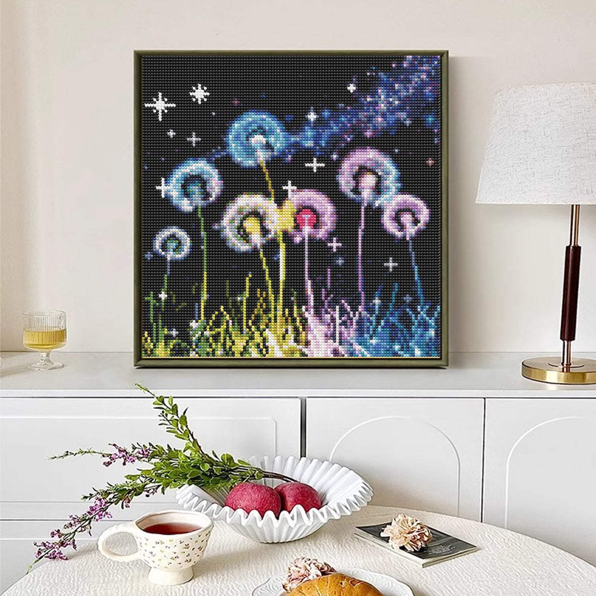 CSZPPQAF Diamond Painting for Adults-Dandelion,Full Round Drill Diamond Art Kits, Relaxing Craft & Wall Decor
