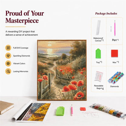 CSZPPQAF Diamond Painting for Adults-Scenery,Full Round Drill Diamond Art Kits, Relaxing Craft & Wall Decor